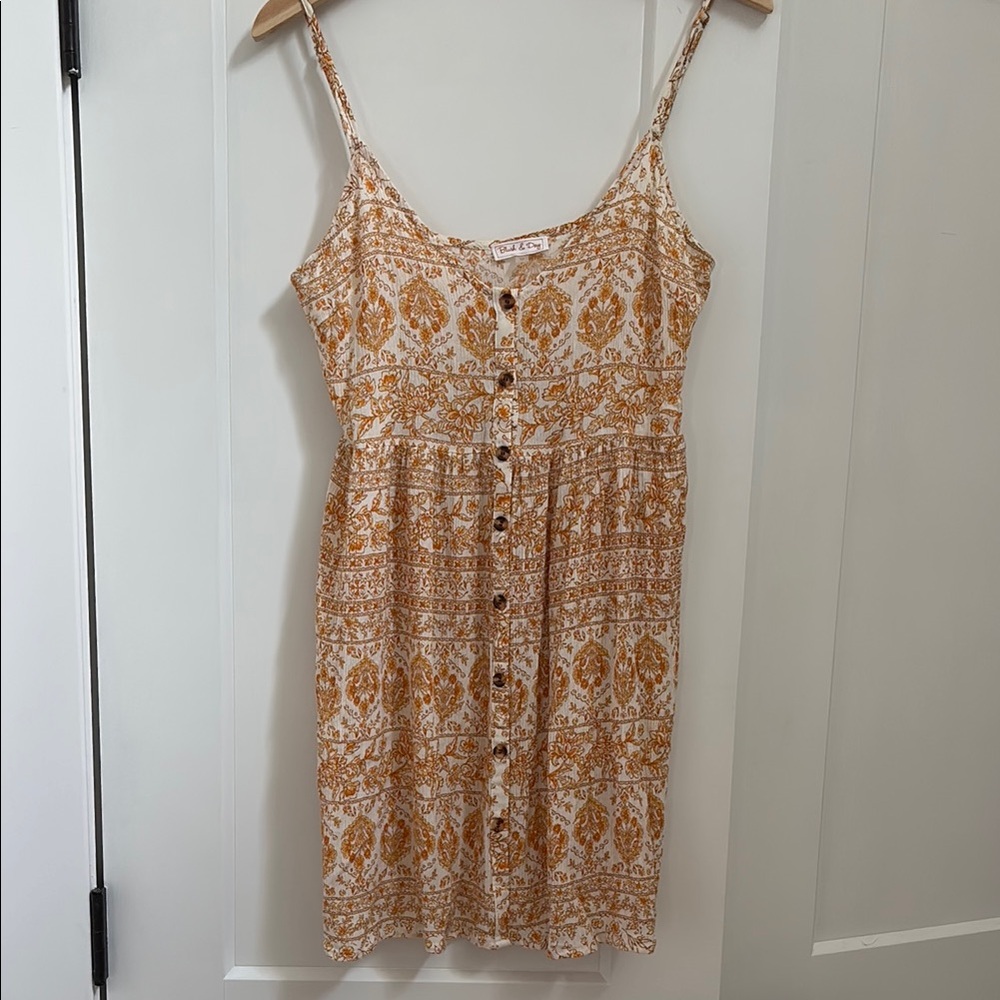 Chic Orange and White Mini Dress